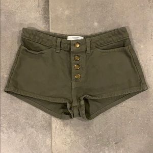 American Apparel Front Button Denim Shorts
